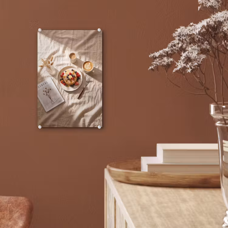 Glas schilderij - Pannenkoeken - Bessen - Ontbijt - Modern - Beige — 6
