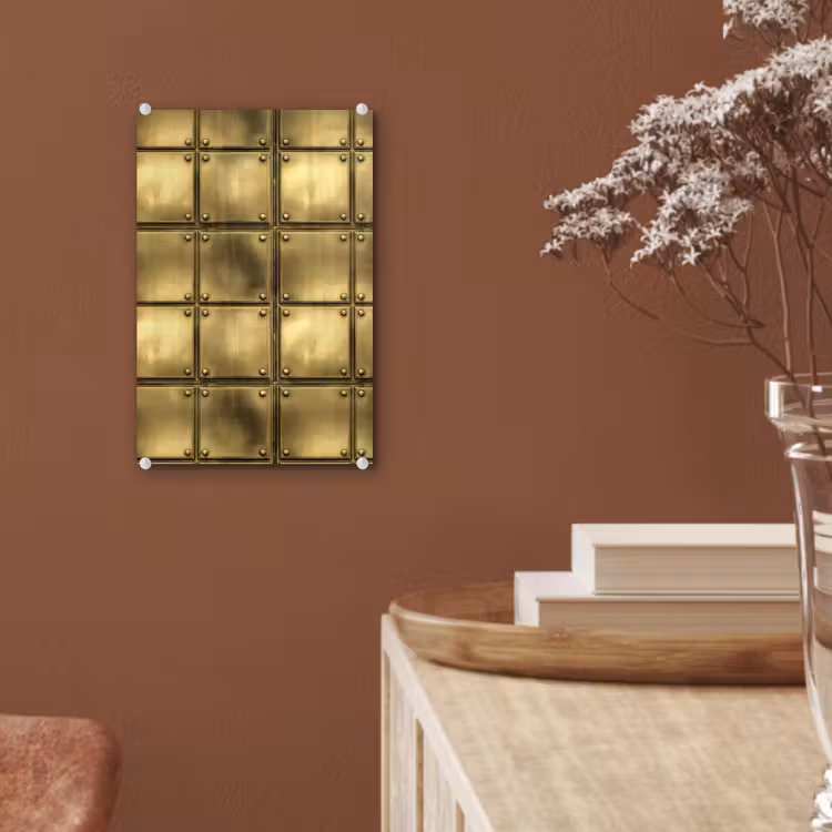 Glas schilderij - Platen - Industrieel - Stoer - Goud — 6