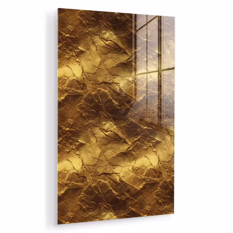 Glas schilderij - Bladgoud - Textuur  - Goud — 1