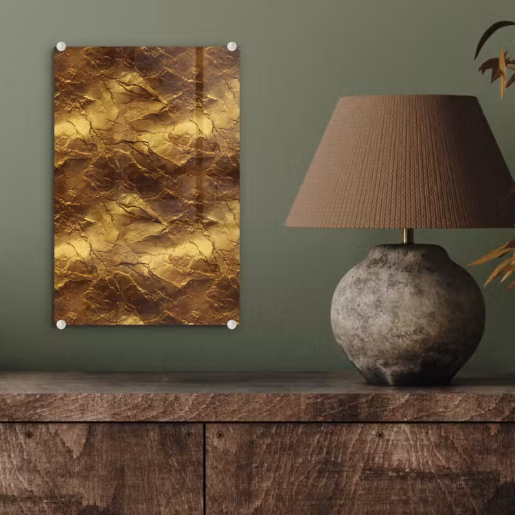 Glas schilderij - Bladgoud - Textuur  - Goud — 4