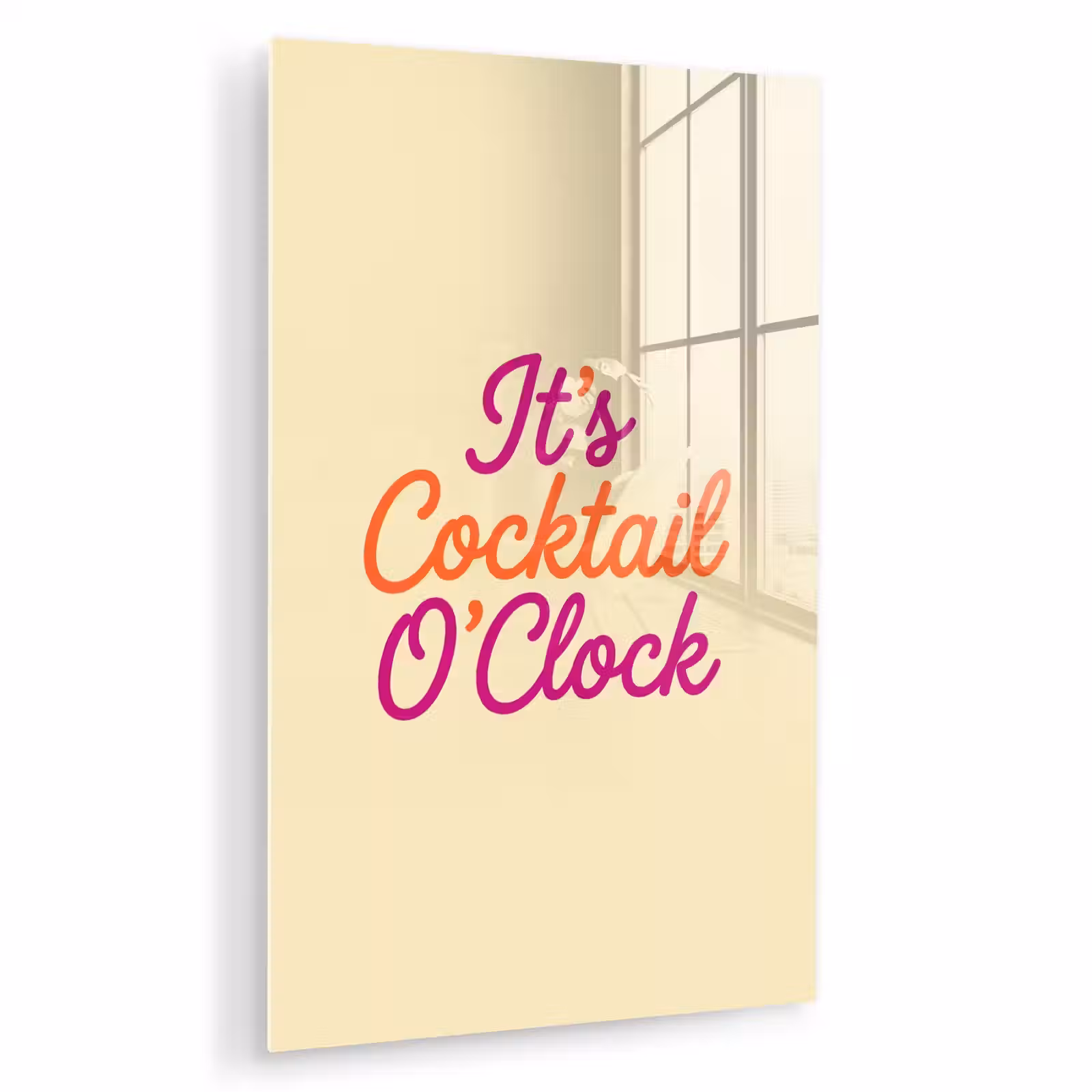 Glas schilderij - Cocktail O'Clock - Geel - Retro — 1