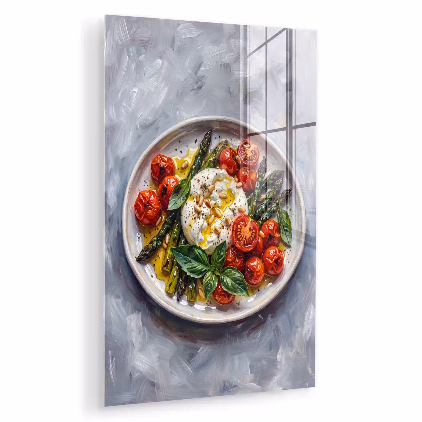 Glas schilderij - Eten - Groenten - Kaas - Modern - Vers — 1