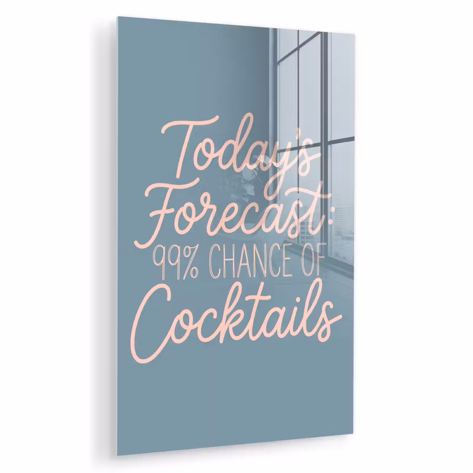 Glas schilderij - Today's Forecast - Cocktails - Blauw — 1