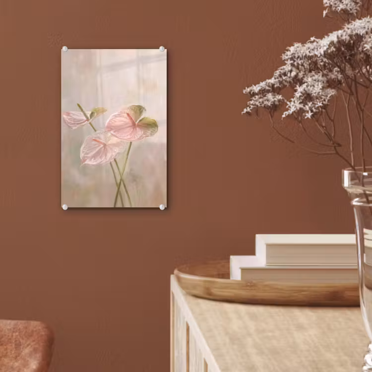 Glas schilderij - Bloemen - Pastel - Abstract - Natuur - Groen — 6