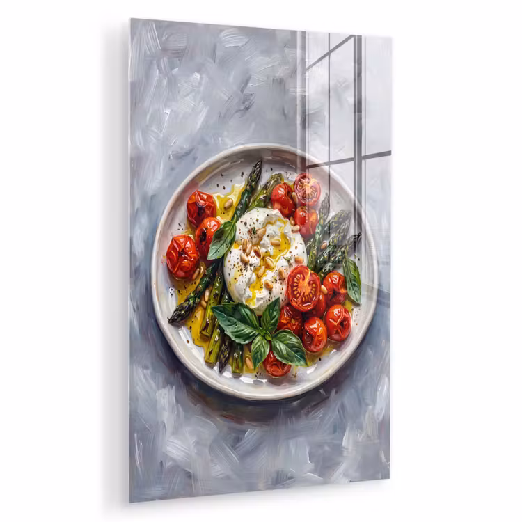 Glas schilderij - Eten - Groenten - Kaas - Modern - Vers — 1
