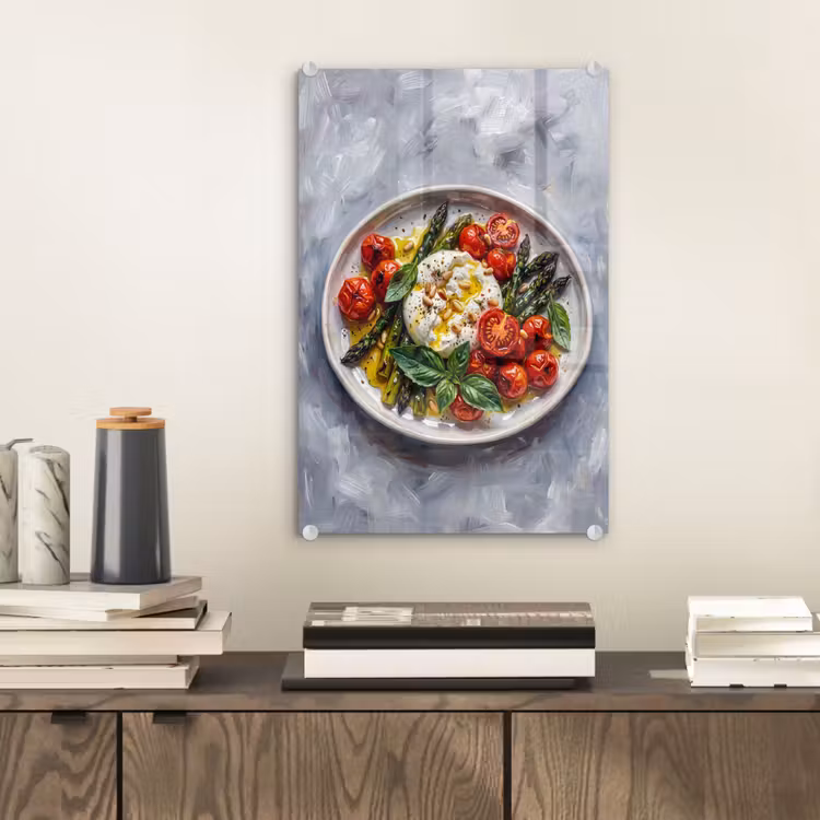 Glas schilderij - Eten - Groenten - Kaas - Modern - Vers — 2