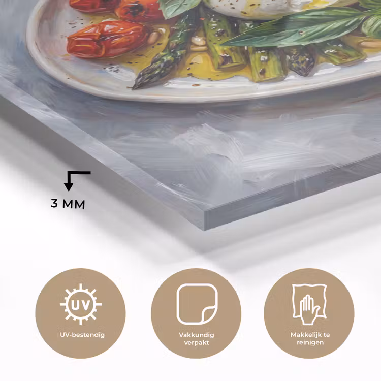 Glas schilderij - Eten - Groenten - Kaas - Modern - Vers — 3