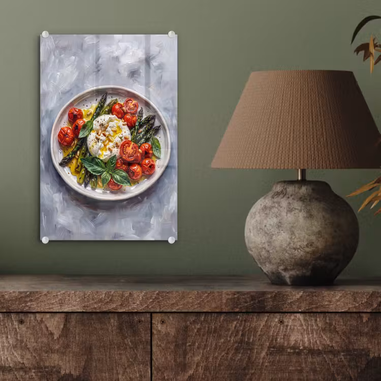 Glas schilderij - Eten - Groenten - Kaas - Modern - Vers — 4