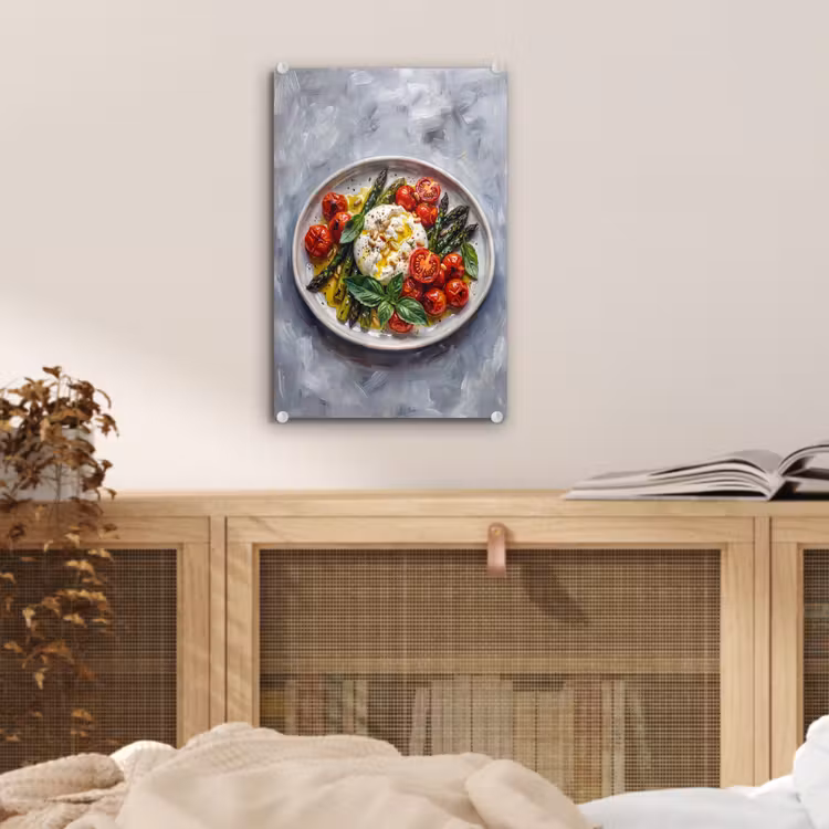 Glas schilderij - Eten - Groenten - Kaas - Modern - Vers — 5