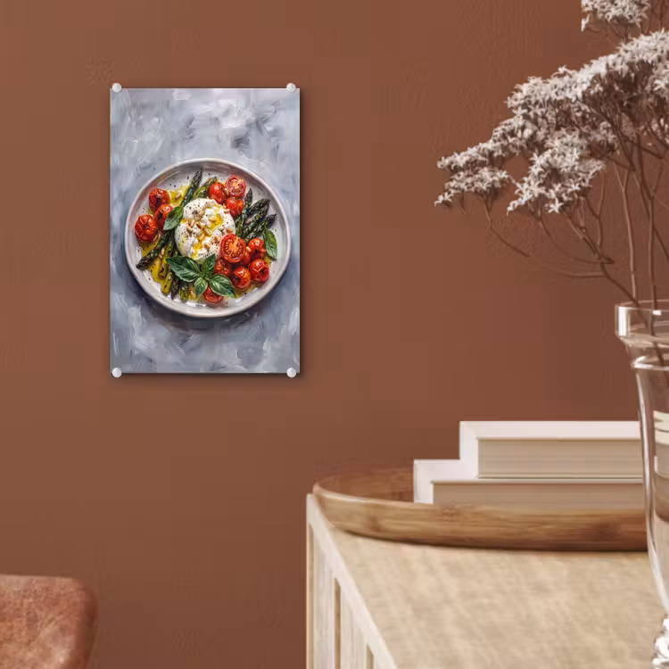 Glas schilderij - Eten - Groenten - Kaas - Modern - Vers — 6