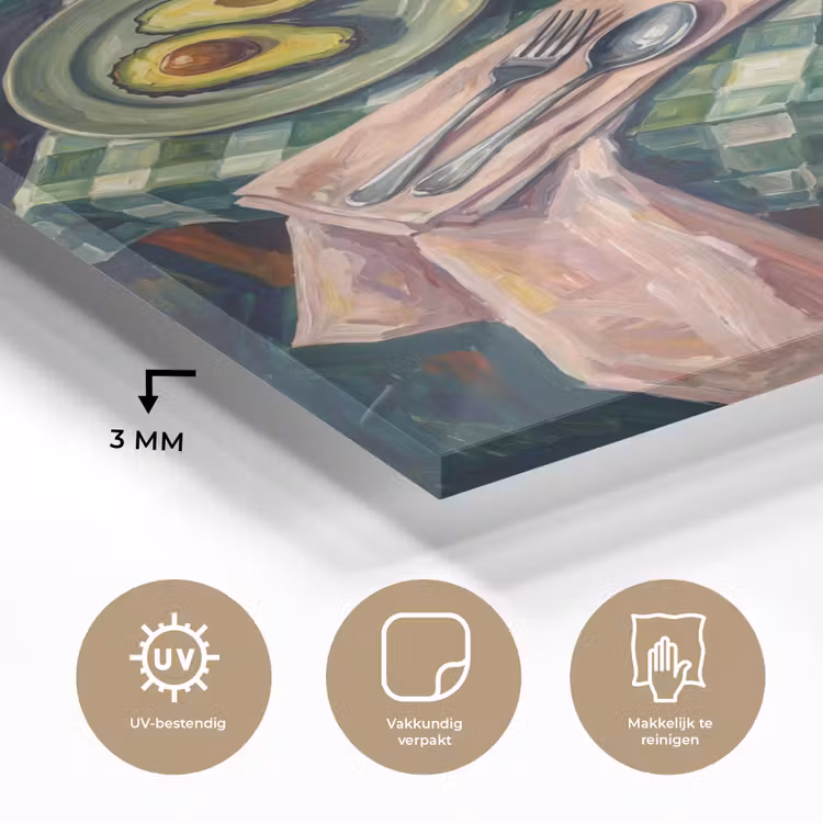 Glas schilderij - Eten - Ontbijt - Tafel - Modern - Groen — 3