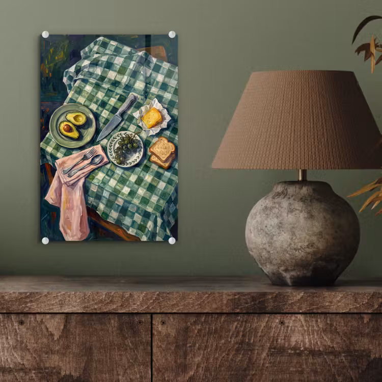 Glas schilderij - Eten - Ontbijt - Tafel - Modern - Groen — 4