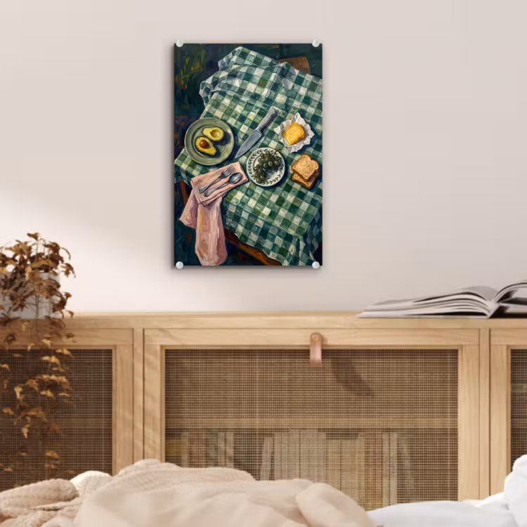 Glas schilderij - Eten - Ontbijt - Tafel - Modern - Groen — 5