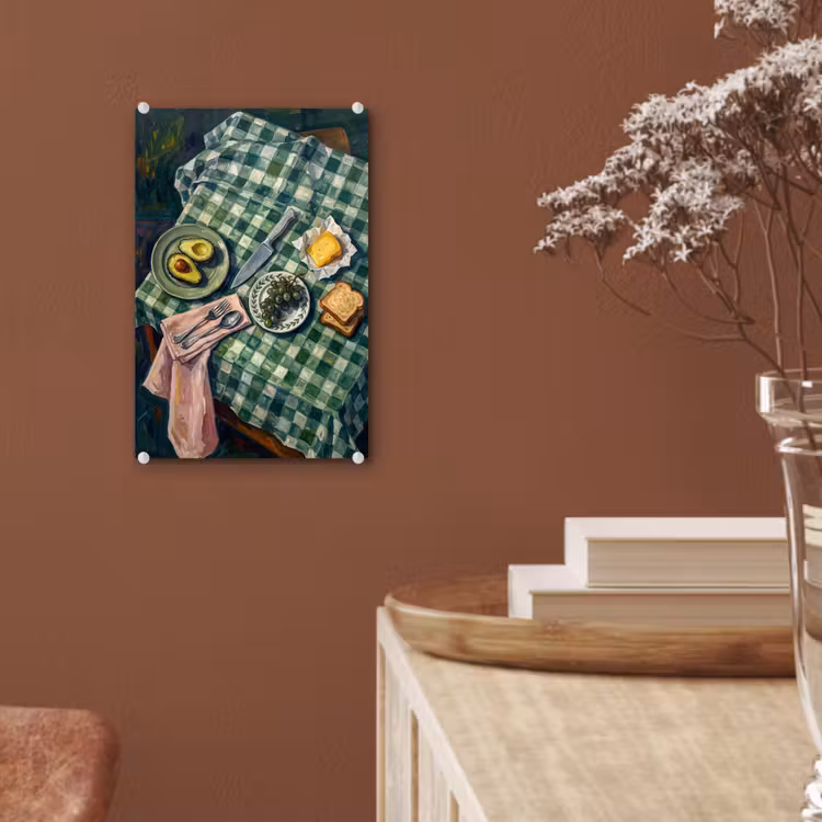 Glas schilderij - Eten - Ontbijt - Tafel - Modern - Groen — 6
