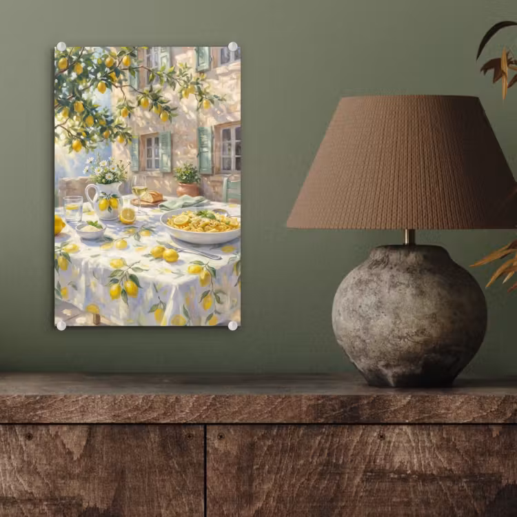 Glas schilderij - Eten - Terras - Zomer - Geschilderd - Geel — 4