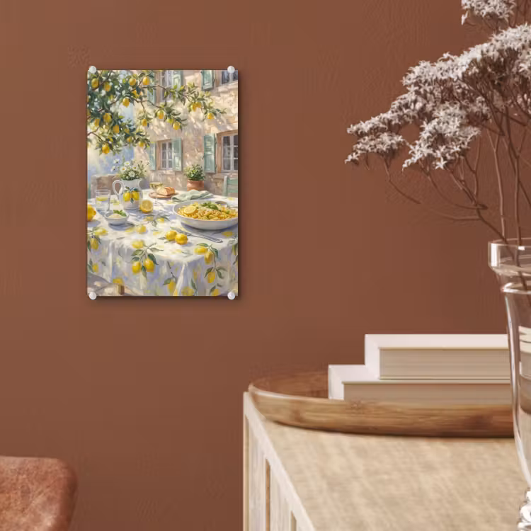Glas schilderij - Eten - Terras - Zomer - Geschilderd - Geel — 6