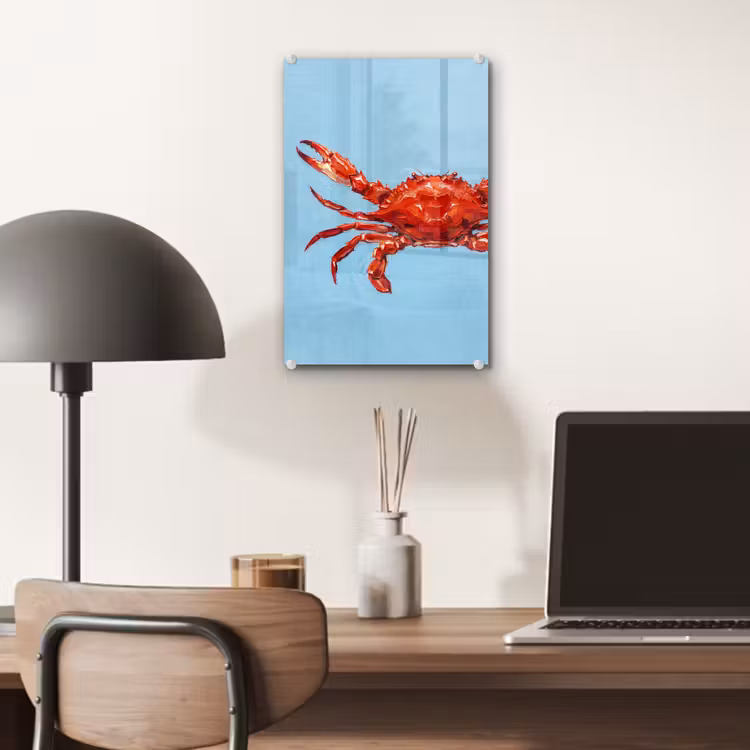 Glas schilderij - Krab - Zee - Dieren - Abstract - Rood — 7