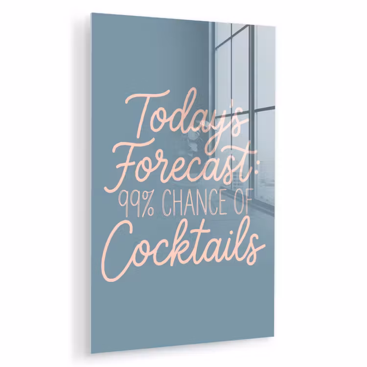 Glas schilderij - Today's Forecast - Cocktails - Blauw — 1
