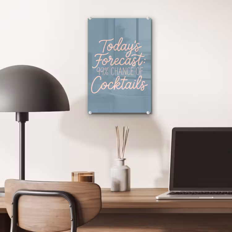 Glas schilderij - Today's Forecast - Cocktails - Blauw — 7