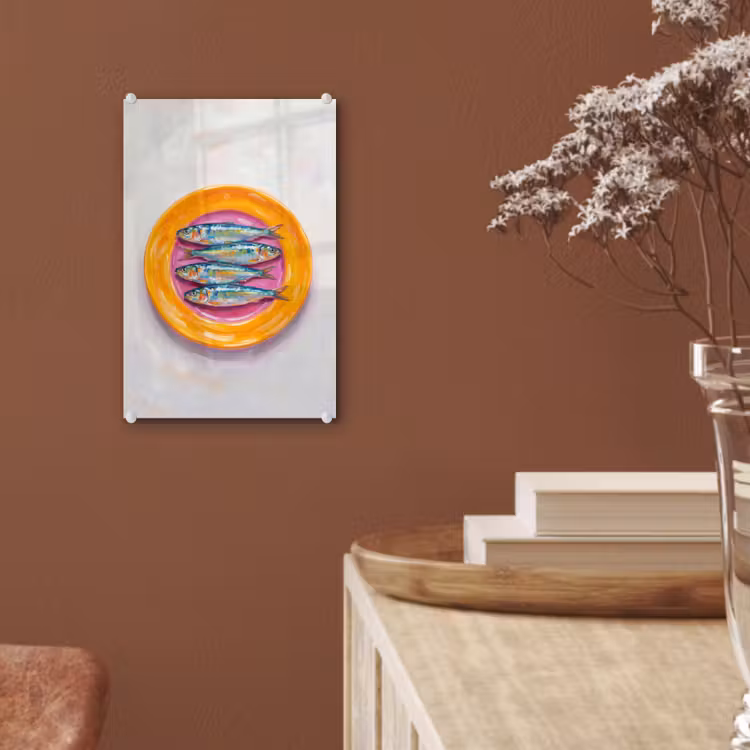 Glas schilderij - Vis - Vier - Eten - Modern - Kleurrijk — 6