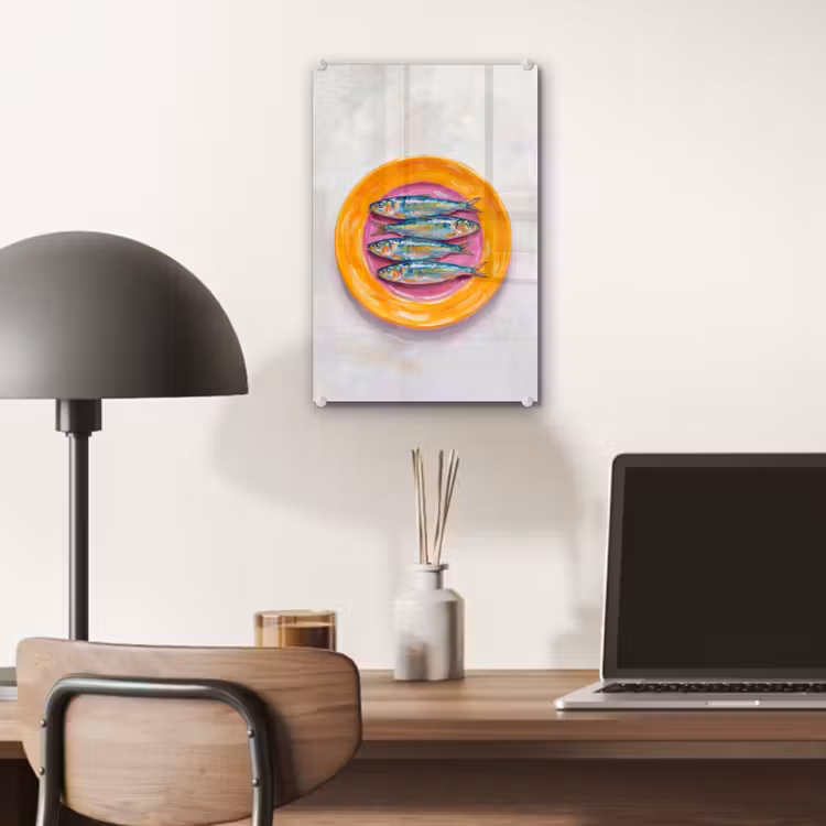 Glas schilderij - Vis - Vier - Eten - Modern - Kleurrijk — 7
