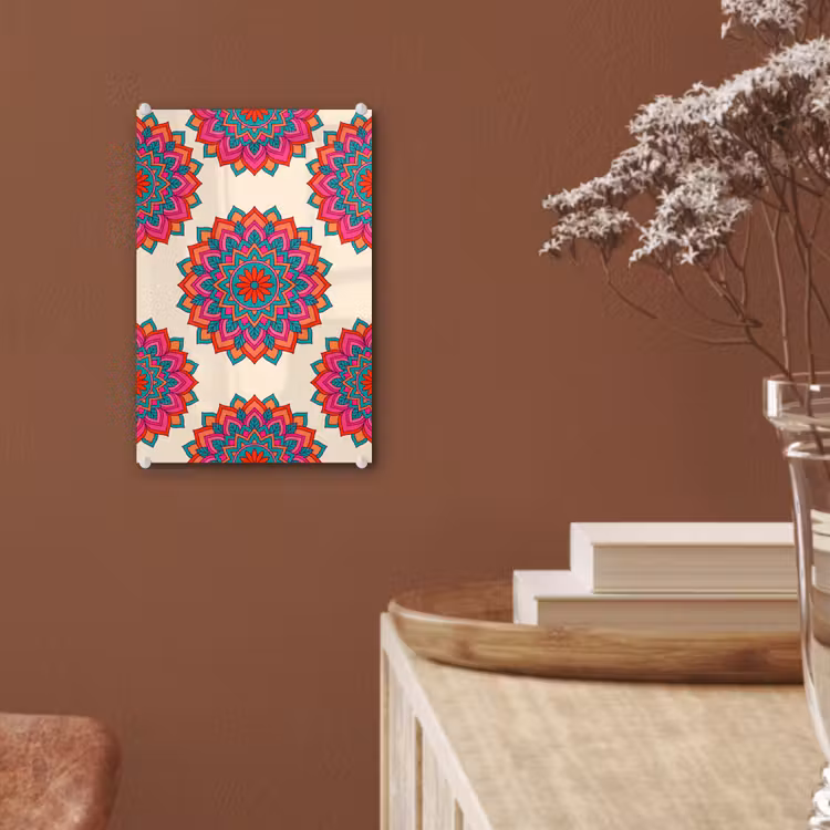 Glas schilderij - Mandala - Patroon - Abstract - Kleurrijk - Modern — 6