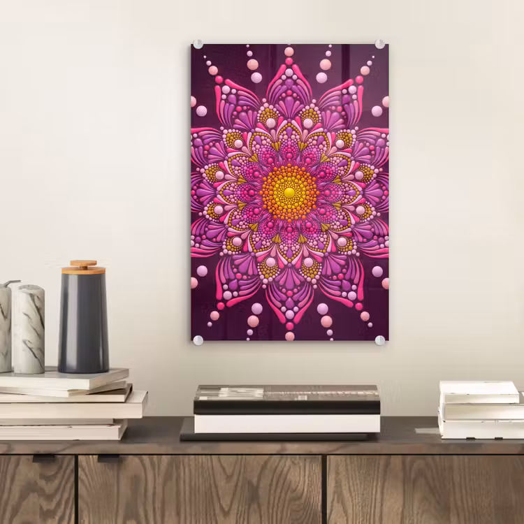 Glas schilderij - Patroon - Stippen - Abstract - Kleurrijk — 2