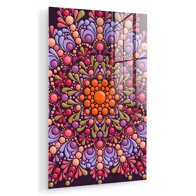 Glas schilderij - Patroon - Stippen - Abstract - Modern - Kleurrijk — 1