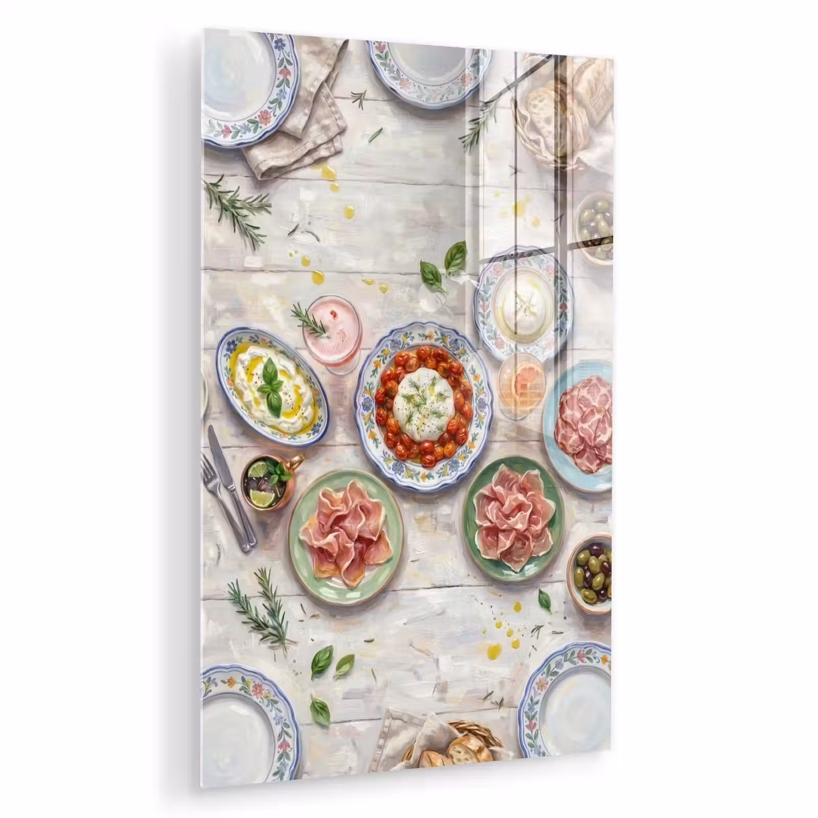 Glas schilderij - Eten - Tafel - Divers - Modern — 1