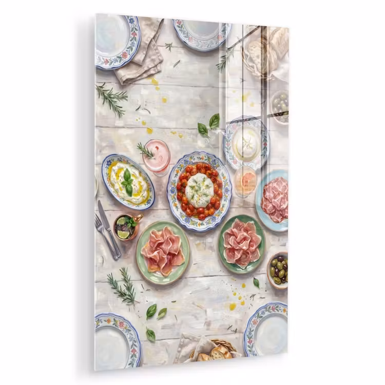 Glas schilderij - Eten - Tafel - Divers - Modern — 1