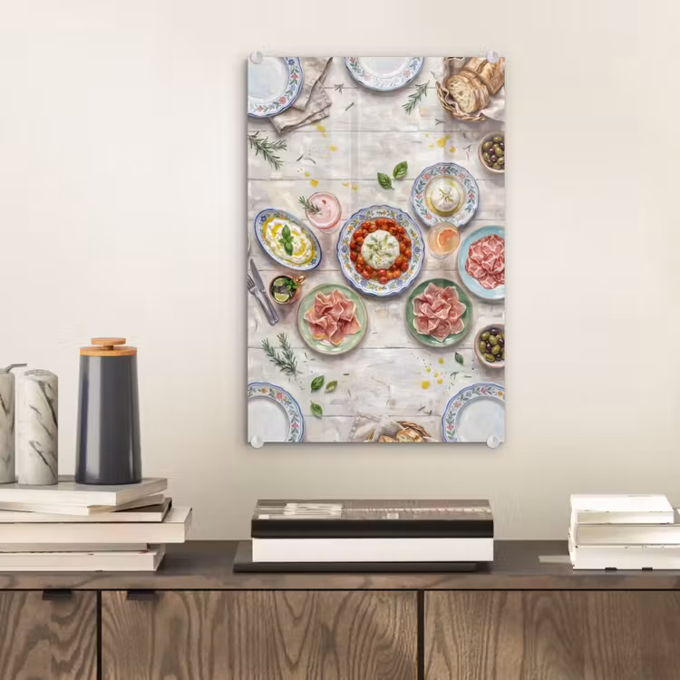 Glas schilderij - Eten - Tafel - Divers - Modern — 2