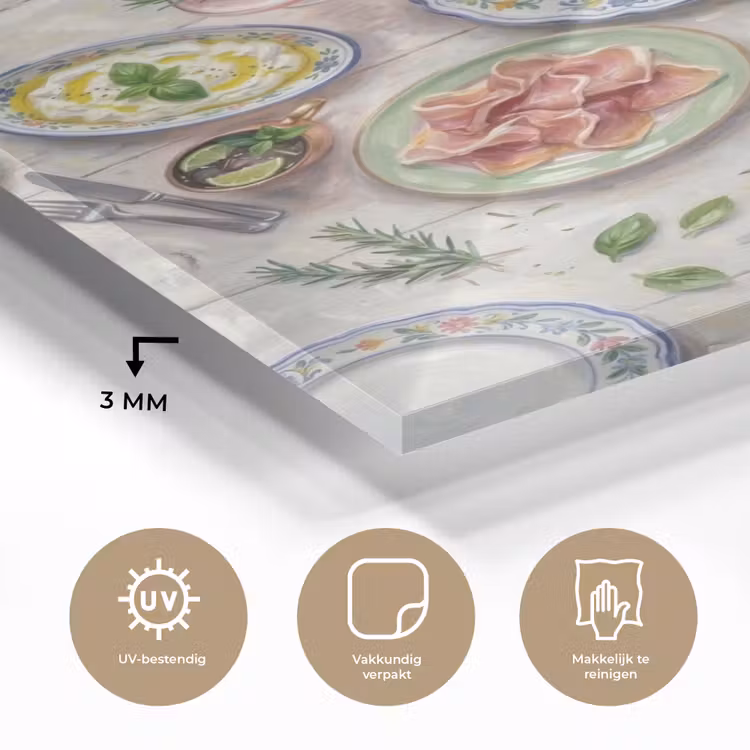 Glas schilderij - Eten - Tafel - Divers - Modern — 3