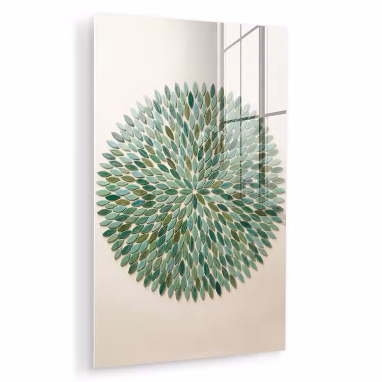 Glas schilderij - Patroon - Blad - Groen - Abstract — 1