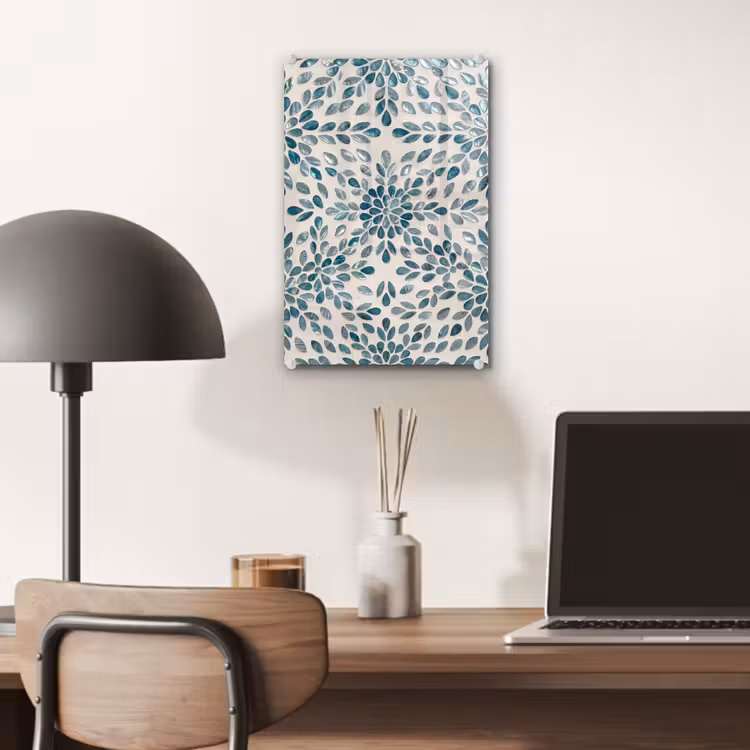 Glas schilderij - Patroon - Bladeren - Abstract - Modern - Turquoise — 7