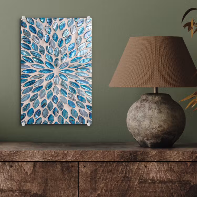 Glas schilderij - Patroon - Glans - Abstract - Blauw - Decoratie — 4