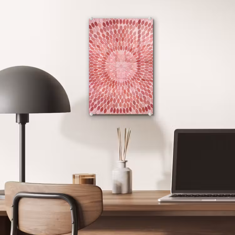 Glas schilderij - Patroon - Mozaïek - Ovaal - Abstract - Roze — 7