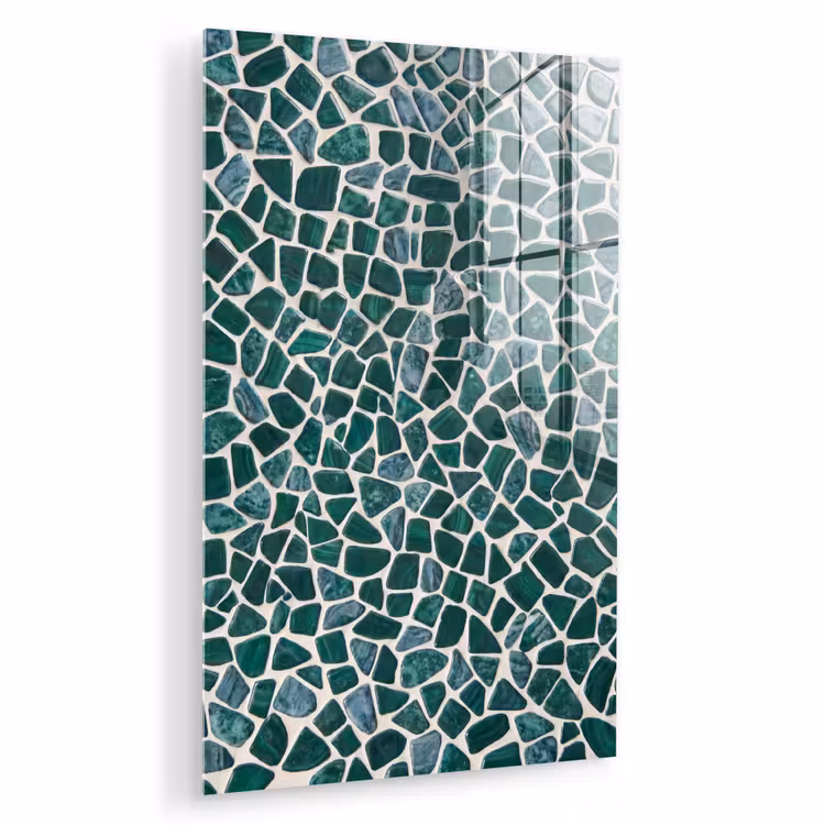 Glas schilderij - Textuur - Steen - Groen - Abstract - Patroon — 1