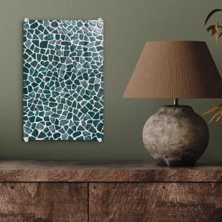 Glas schilderij - Textuur - Steen - Groen - Abstract - Patroon — 4