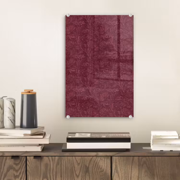 Glas schilderij - Bladeren - Patroon - Paars — 2
