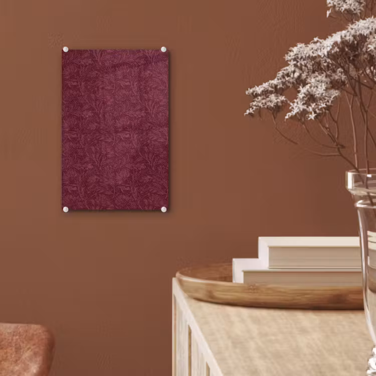 Glas schilderij - Bladeren - Patroon - Paars — 6