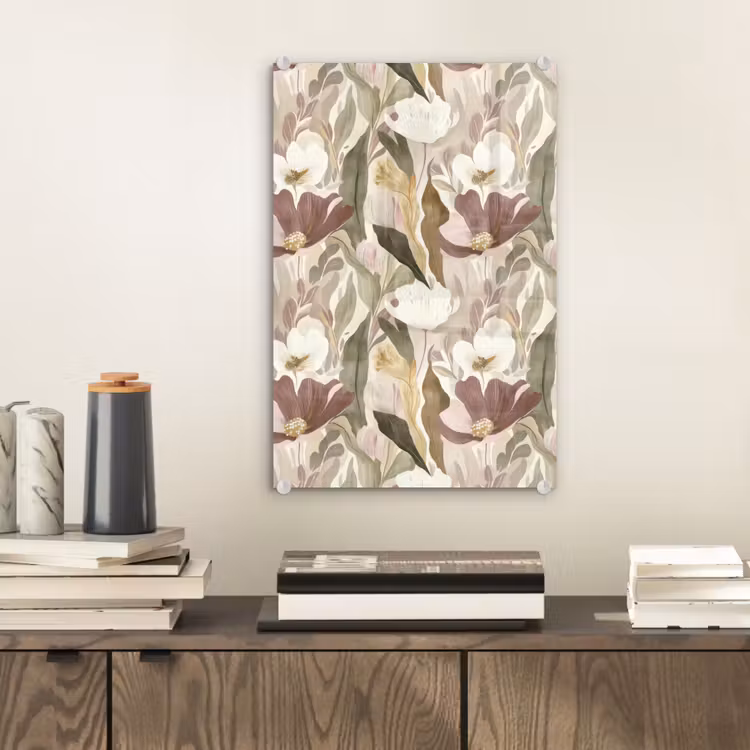 Glas schilderij - Bloemen - Aquarel - Kleurrijk — 2