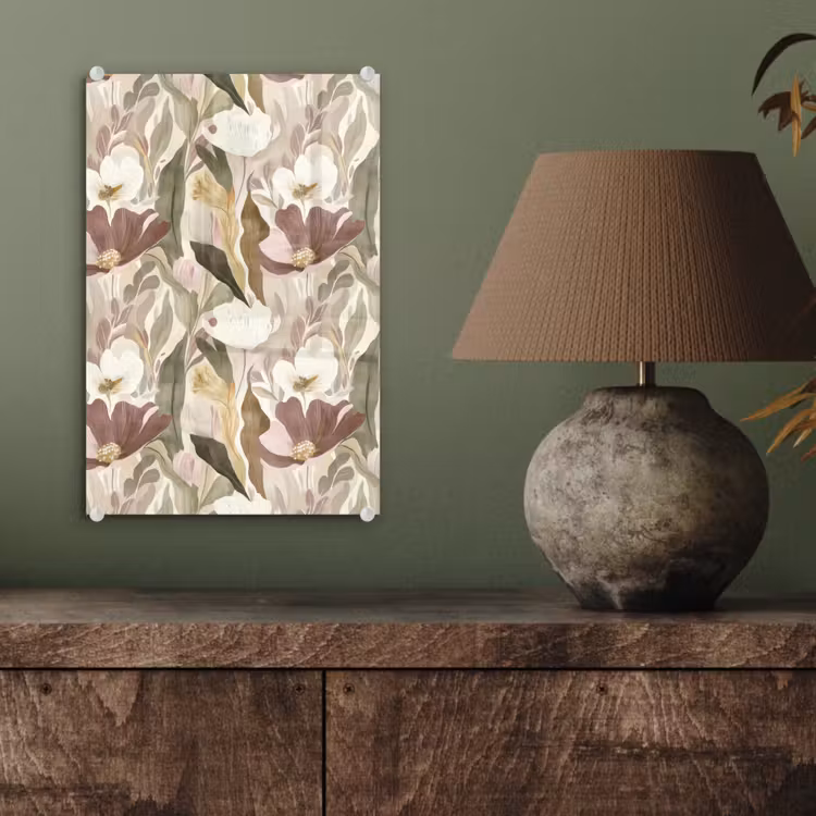 Glas schilderij - Bloemen - Aquarel - Kleurrijk — 4