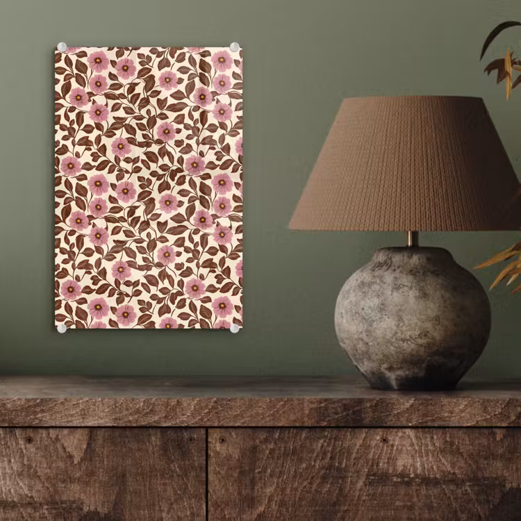 Glas schilderij - Bloemen - Bladeren - Kleurrijk — 4