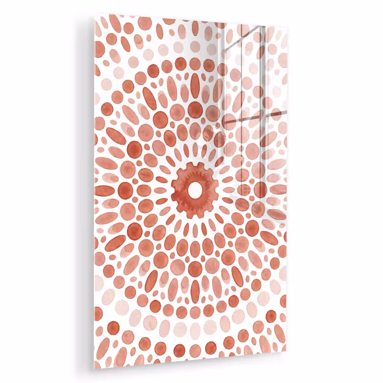 Glas schilderij - Patroon - Cirkels - Abstract - Modern - Rood — 1