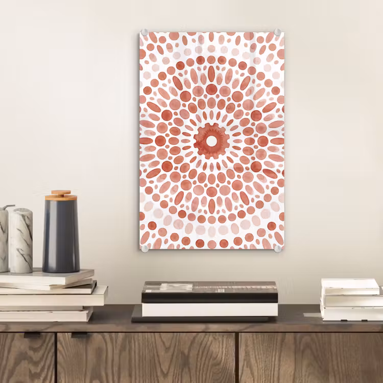 Glas schilderij - Patroon - Cirkels - Abstract - Modern - Rood — 2