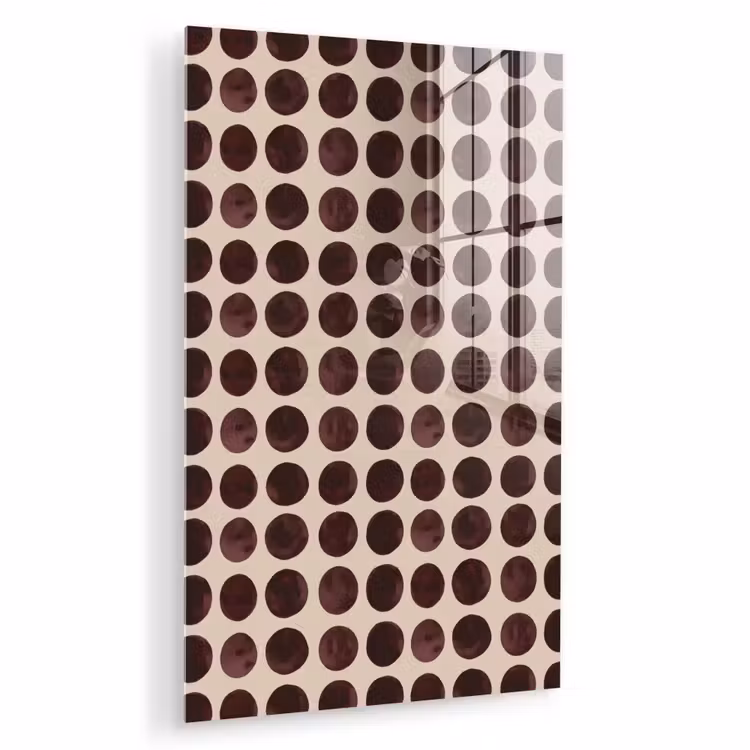 Glas schilderij - Stippen - Patroon - Bruin — 1