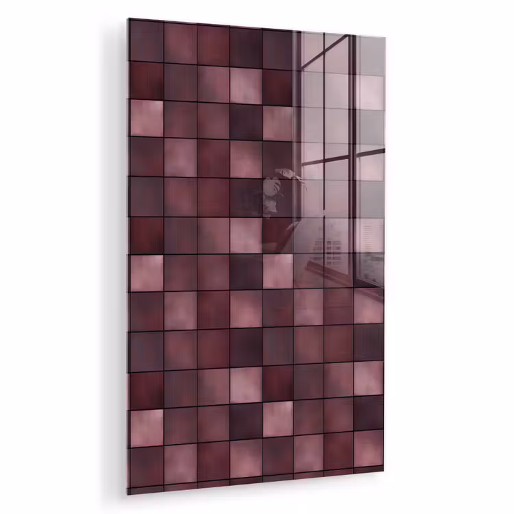 Glas schilderij - Vierkant - Tegel - Patroon - Paars — 1