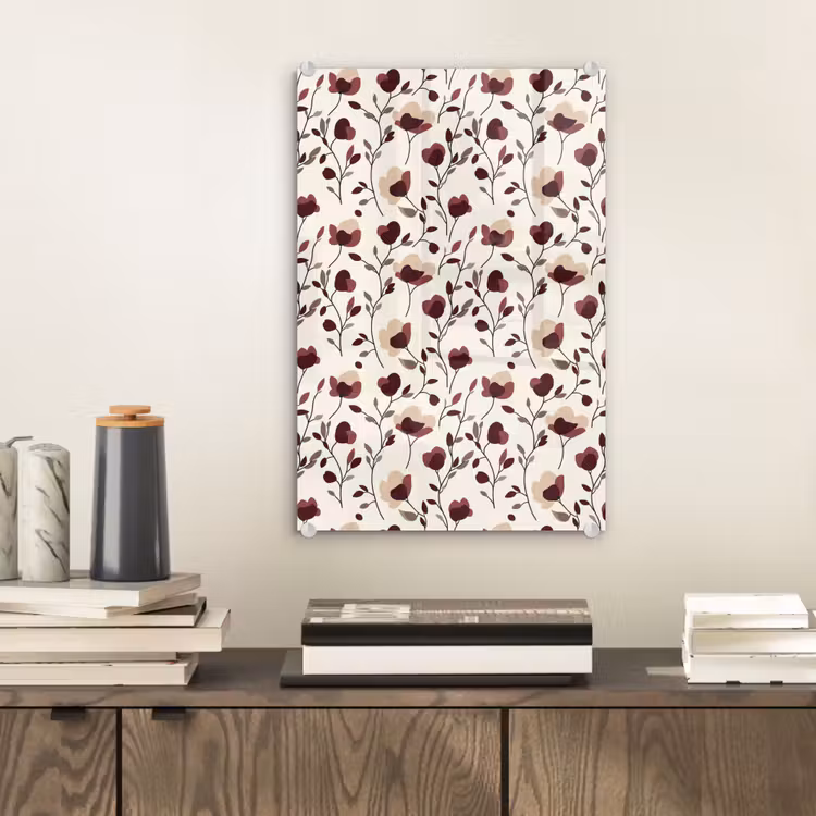 Glas schilderij - Bloemen - Botanisch - Bordeaux — 2