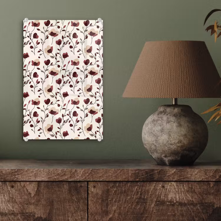 Glas schilderij - Bloemen - Botanisch - Bordeaux — 4