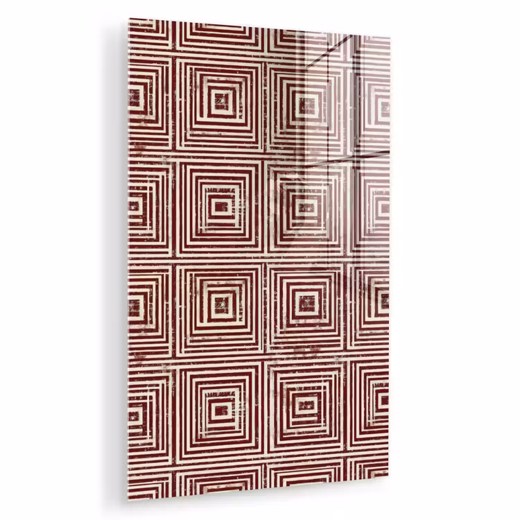 Glas schilderij - Geometrisch - Patroon - Rood — 1